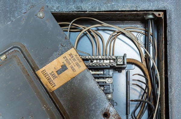 Corrosion in an electrical control cabinet