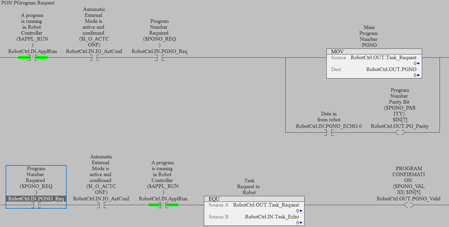 Program number send and confirm example code