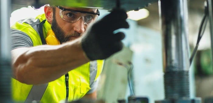 Technician working on a machine