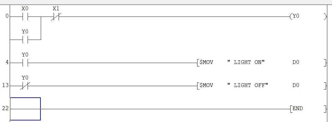 MELSEC ladder logic for strings