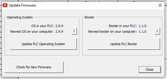 Load the new version of the firmware.