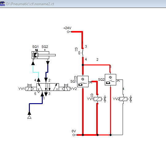 Air working to retract the cylinder