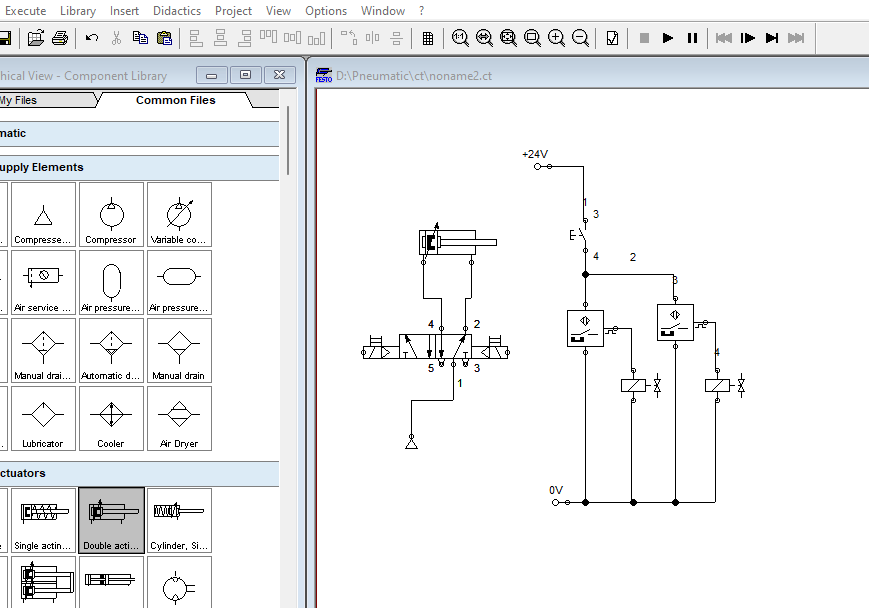 Pneumatic and electrical control circuit