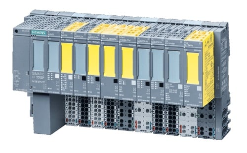 A Siemens remote I/O rack